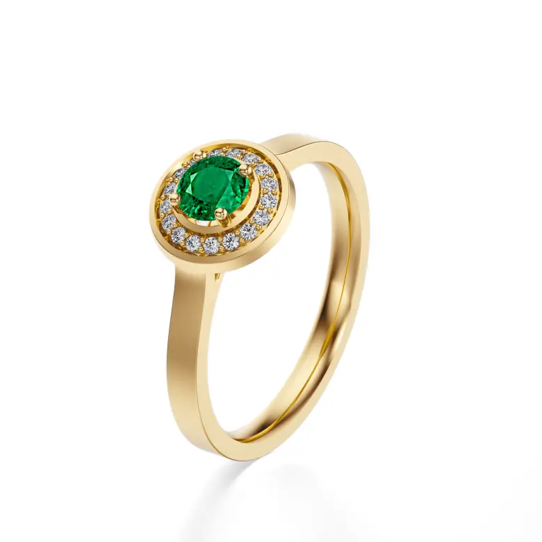 Pierścionek z szmaragdem i brylantami AJPZ_108